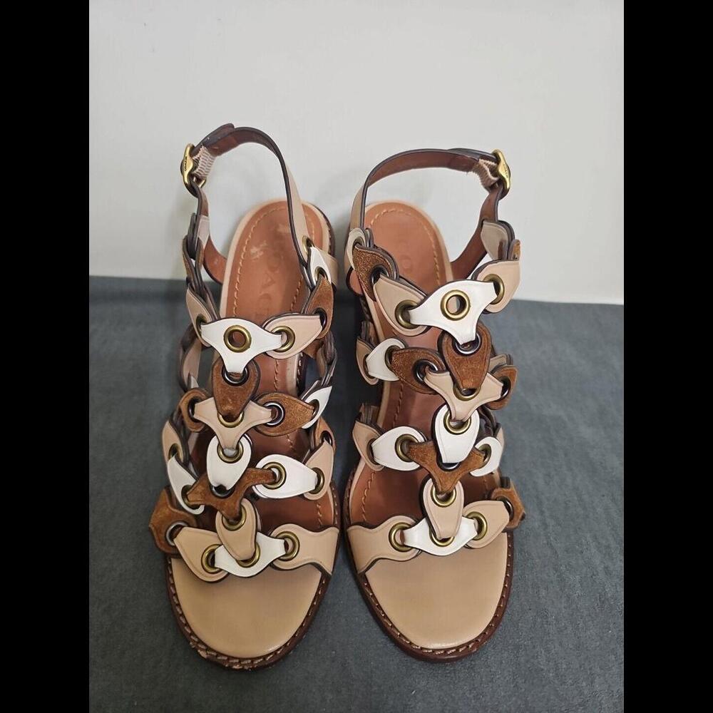 Coach 1941 Coachlink Sandals Saddle/Beechwood/Chalk Size‎ 5